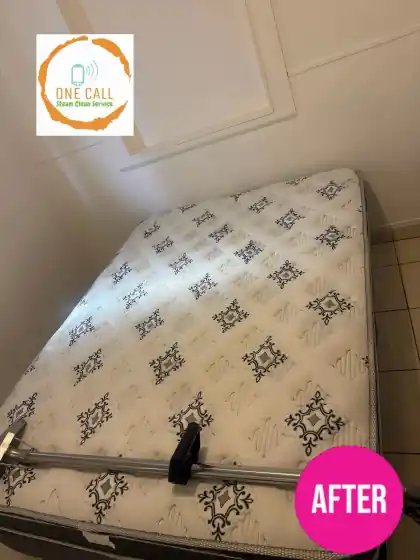 Clean mattress after professional steam cleaning